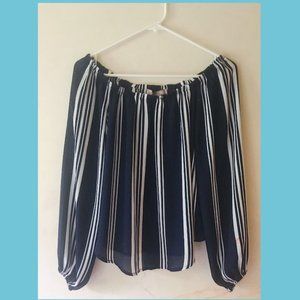 Forever 21 Blue White Off The Shoulder Top 🔥